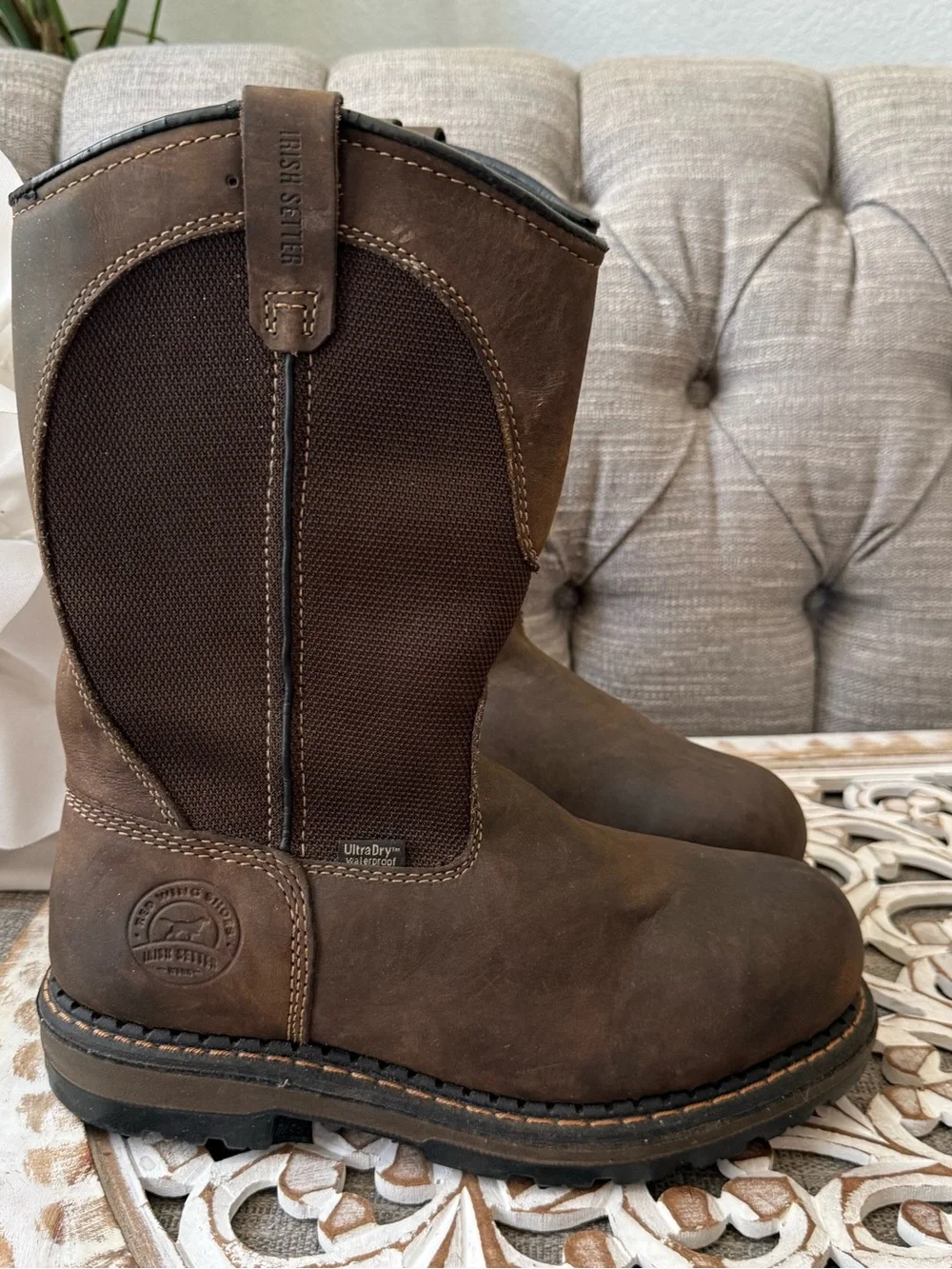 Irish Setter Work Boots Men's Brown Pull-On 8.5